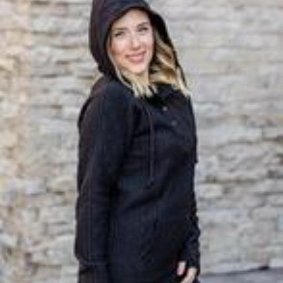 Black Aztec Snap Button Hoodie - Picture 2 of 6